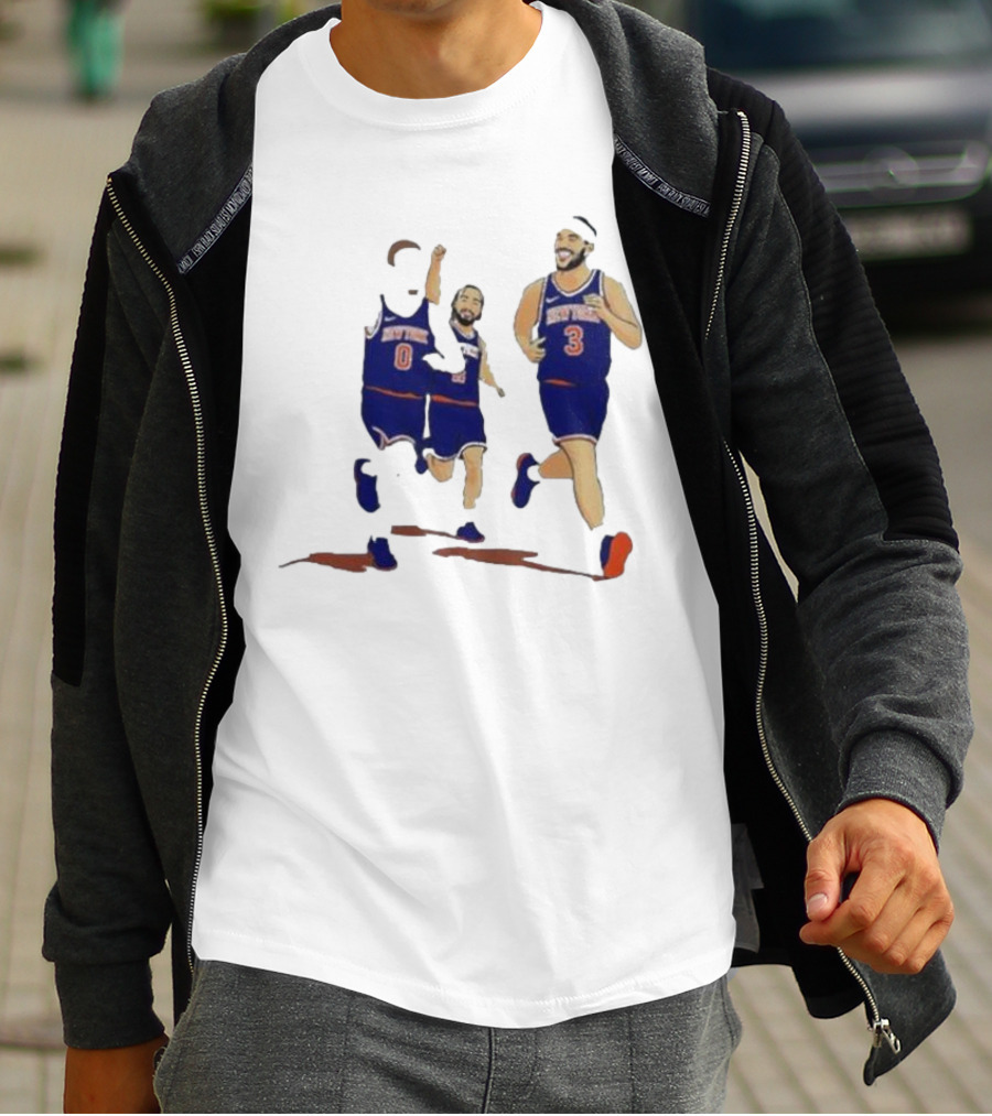 New York Knicks Donte DiVincenzo Jalen Brunson Josh Hart Villanova Basketball Team Players T-Shirt