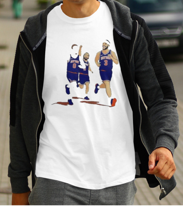 New York Knicks Donte DiVincenzo Jalen Brunson Josh Hart Villanova Basketball Team Players T-Shirt