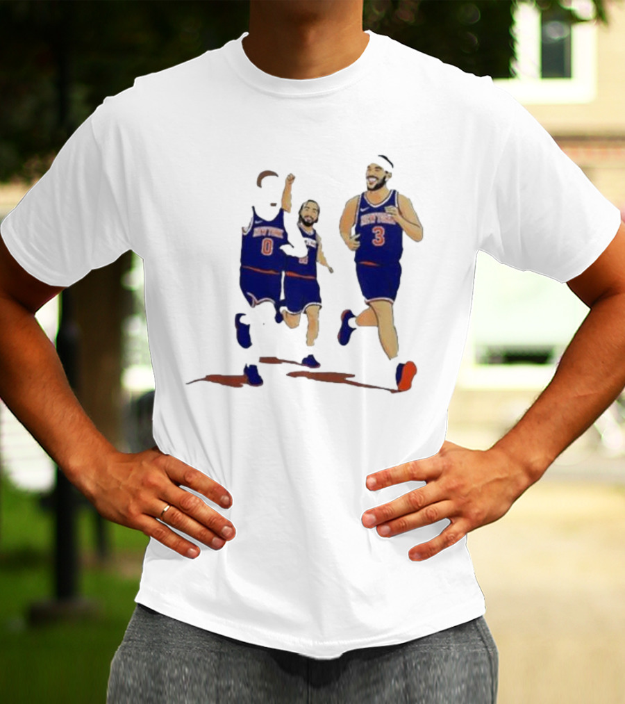 New York Knicks Donte DiVincenzo Jalen Brunson Josh Hart Villanova Basketball Team Players T-Shirt