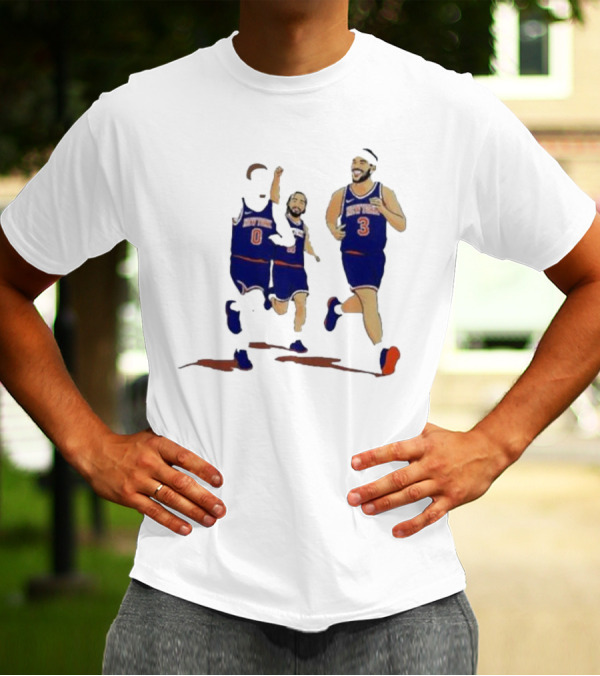 New York Knicks Donte DiVincenzo Jalen Brunson Josh Hart Villanova Basketball Team Players T-Shirt