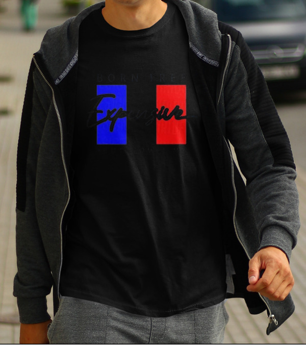 Born Free But Now I'm Expensive Red And Blue Blocks T-Shirt