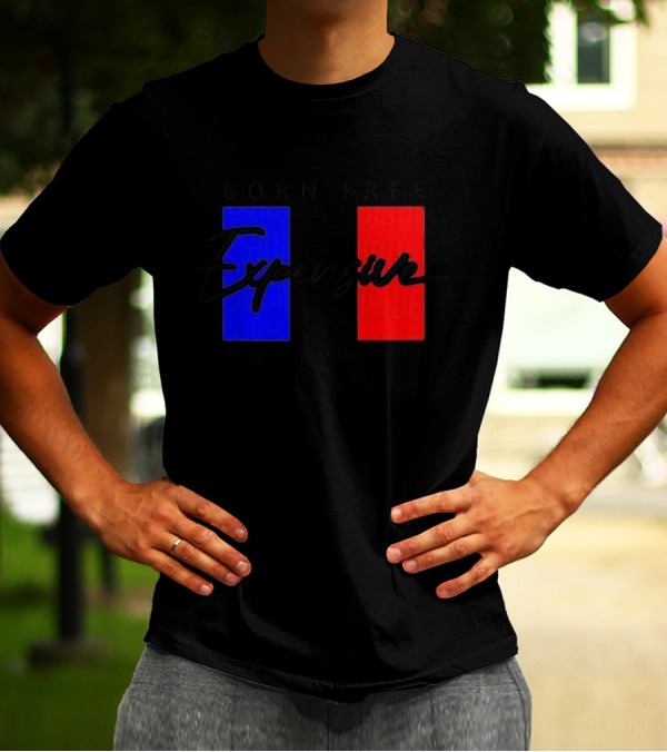 Born Free But Now I'm Expensive Red And Blue Blocks T-Shirt