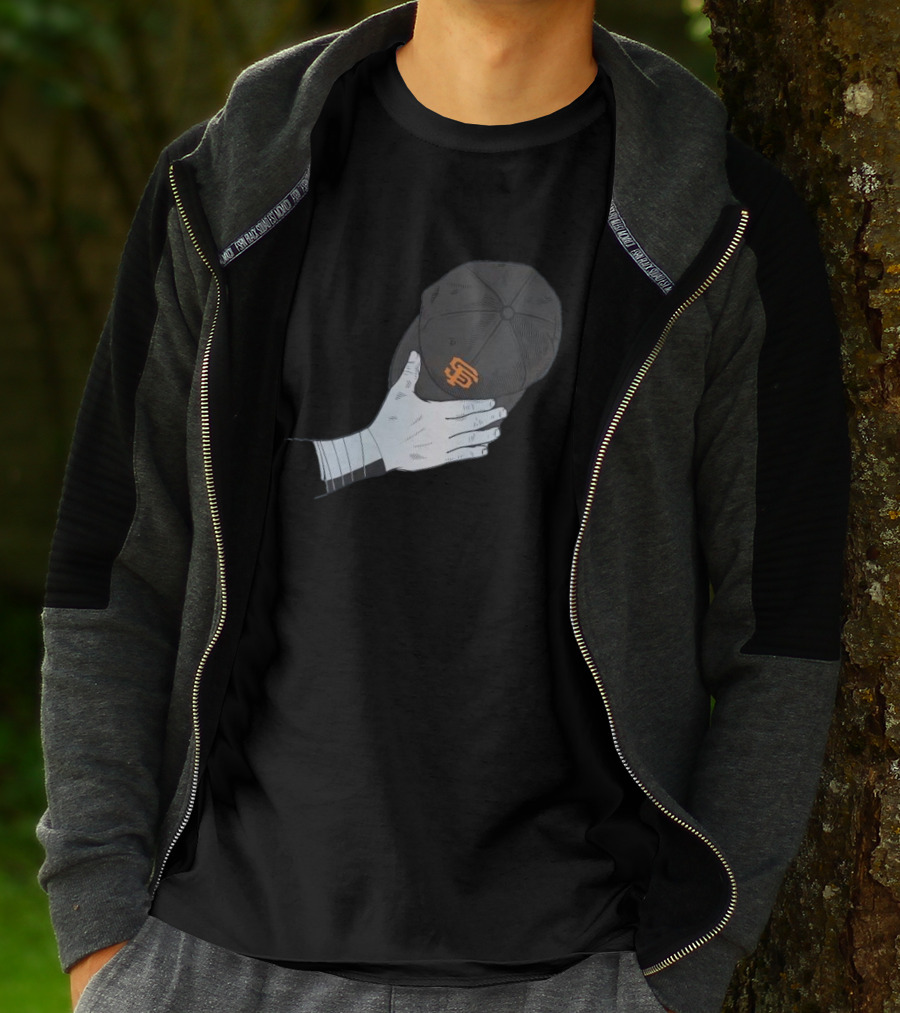 San Francisco Giants Logo Baseballism MLB Hand Holding Cap T-Shirt