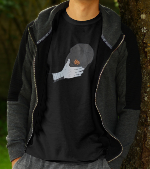 San Francisco Giants Logo Baseballism MLB Hand Holding Cap T-Shirt