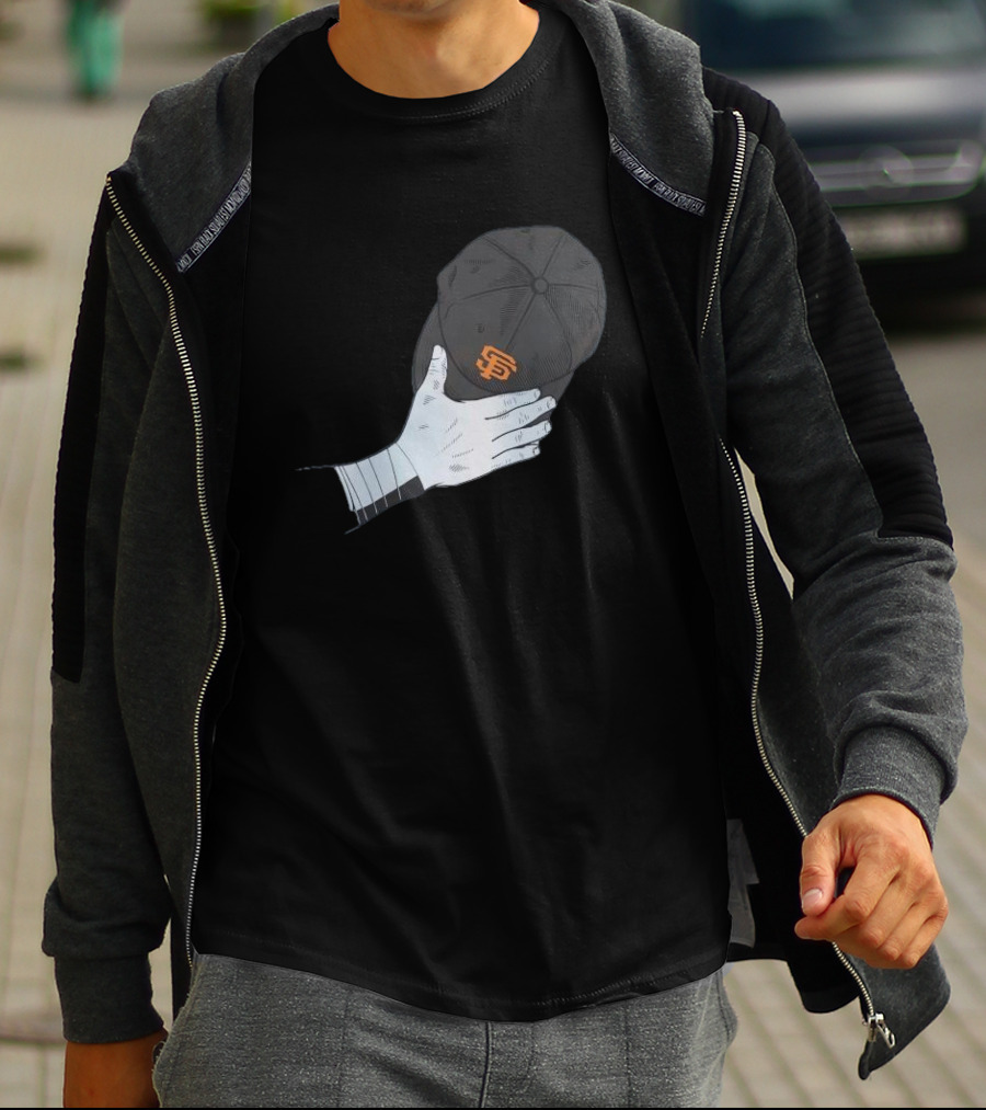 San Francisco Giants Logo Baseballism MLB Hand Holding Cap T-Shirt