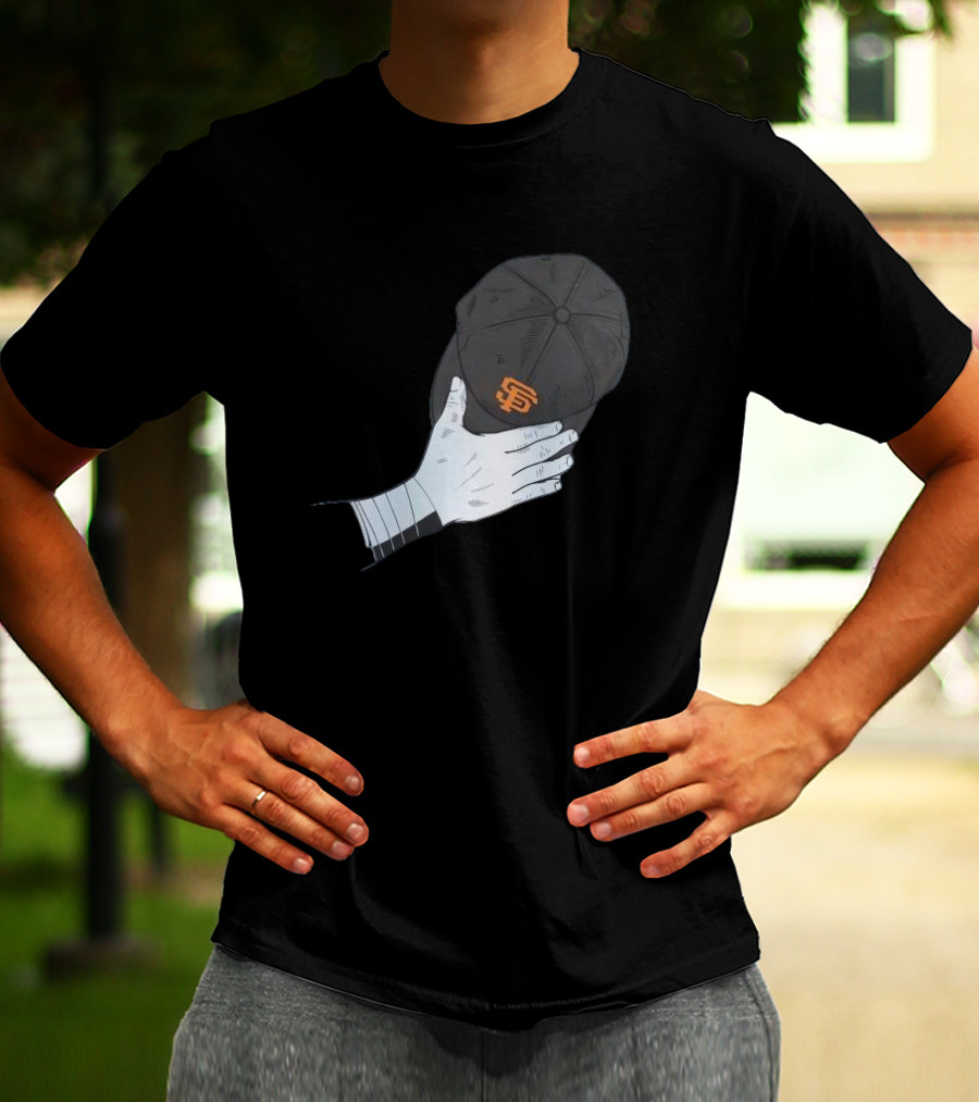 San Francisco Giants Logo Baseballism MLB Hand Holding Cap T-Shirt