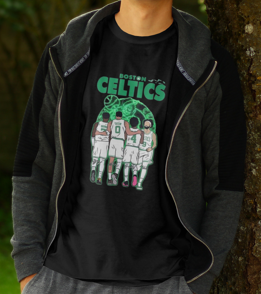 Boston Celtics Brown Tatum Holiday Derrick Signatures Basketball Players T-Shirt