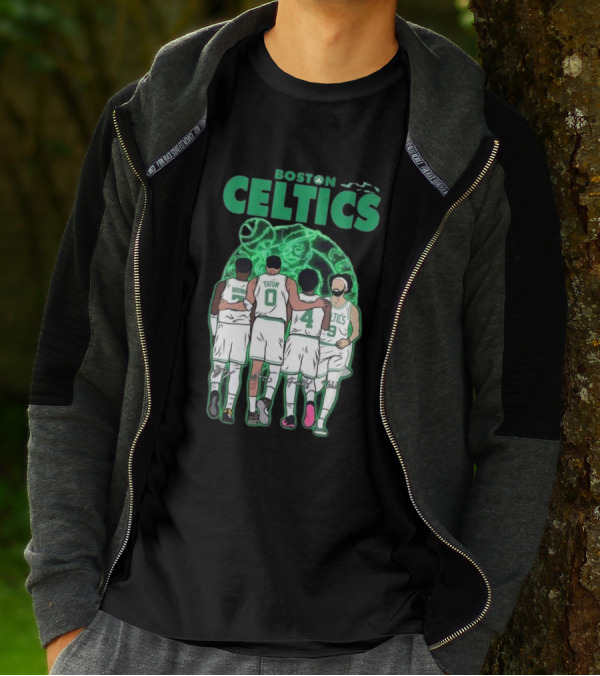 Boston Celtics Brown Tatum Holiday Derrick Signatures Basketball Players T-Shirt