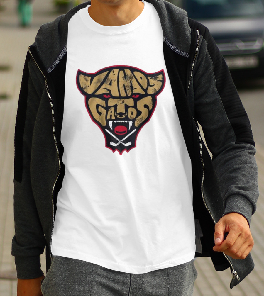 Florida Panthers Vamos Gatos Logo Cat Hockey T-Shirt