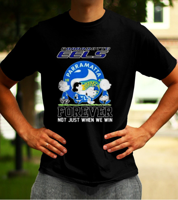 Parramatta Eels Peanuts Characters Walking Forever Not Just When We Win T-Shirt