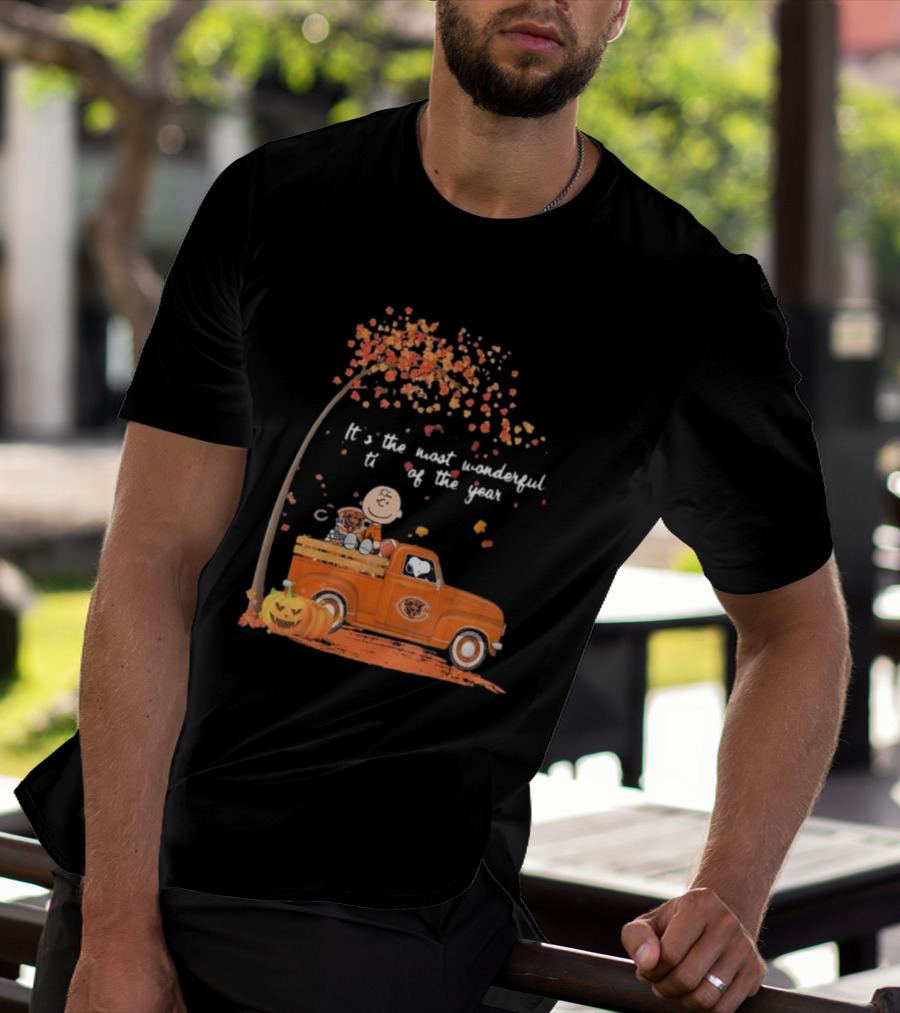 Charlie Brown Snoopy Chicago Bears Wonderful Time Of The Year T-Shirt