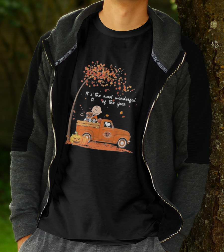 Charlie Brown Snoopy Chicago Bears Wonderful Time Of The Year T-Shirt