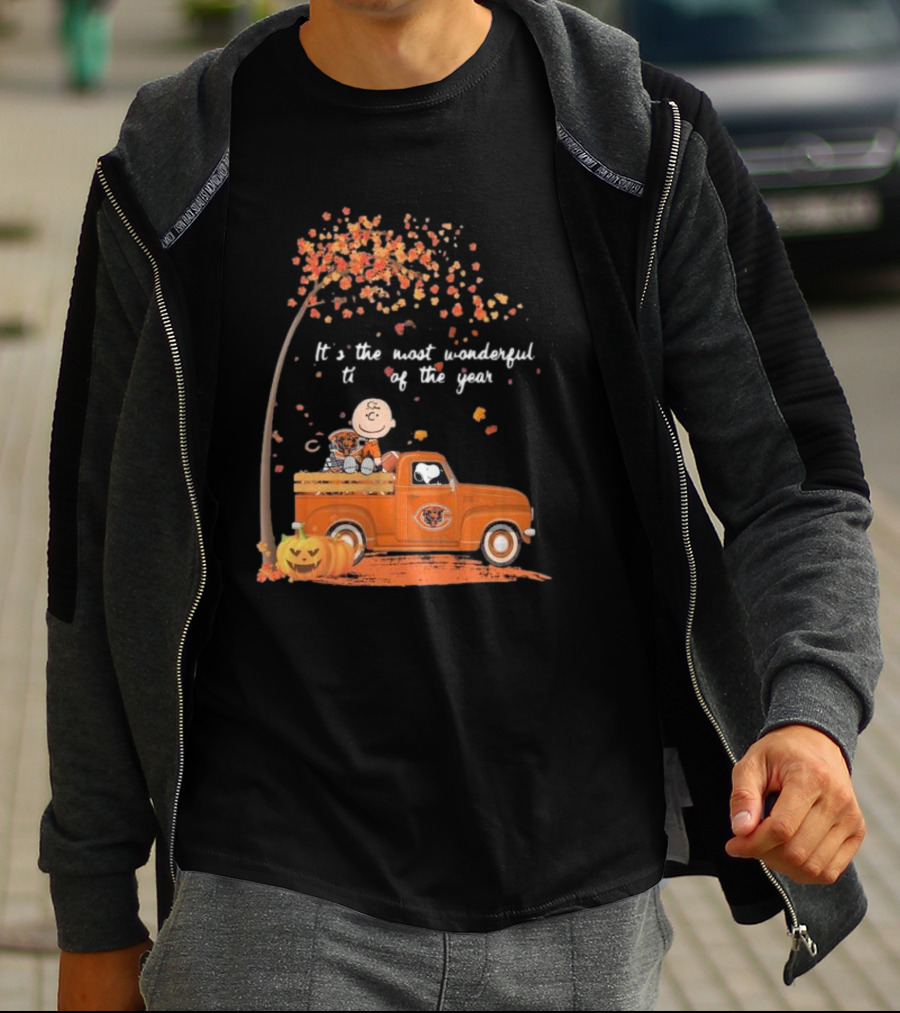 Charlie Brown Snoopy Chicago Bears Wonderful Time Of The Year T-Shirt