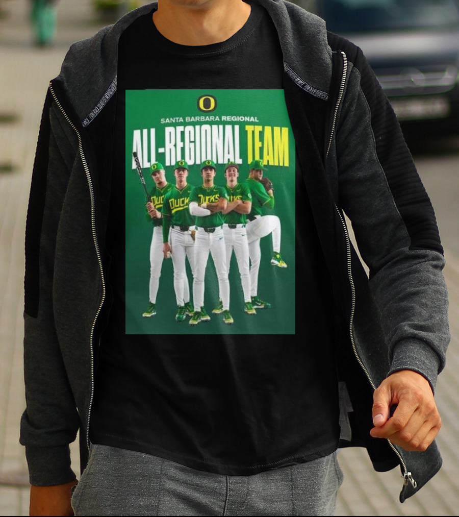 Santa Barbara Regional All-Regional Team Oregon Ducks Baseball T-Shirt