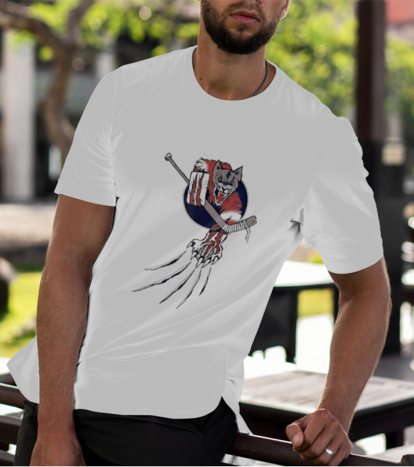 Player Goalie Beast Ice Panther Cat Cougar Hockey Claws T-Shirt