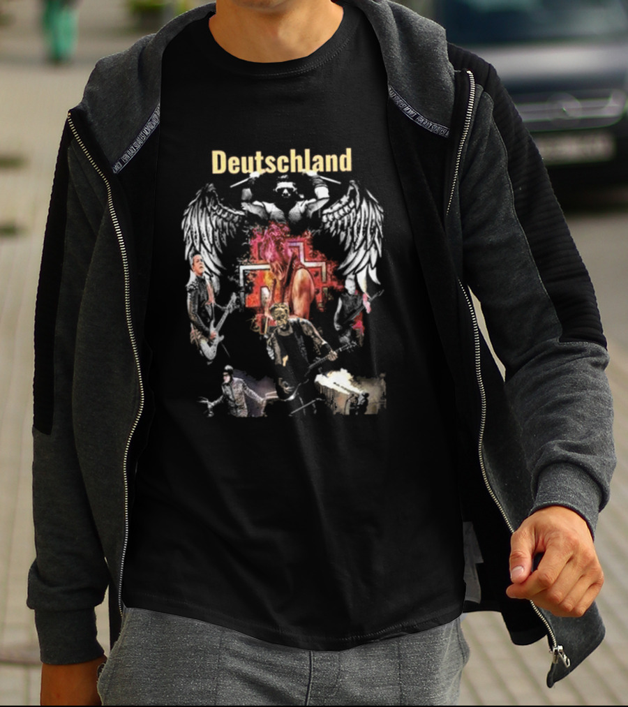 Rammstein Band Deutschland Iconic Imagery With Wings And Musicians T-Shirt