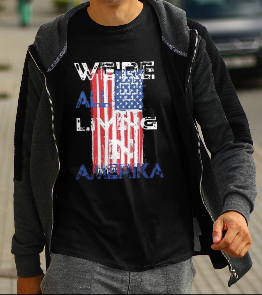 Rammstein Band We’re All Living In Amerika American Flag T-Shirt