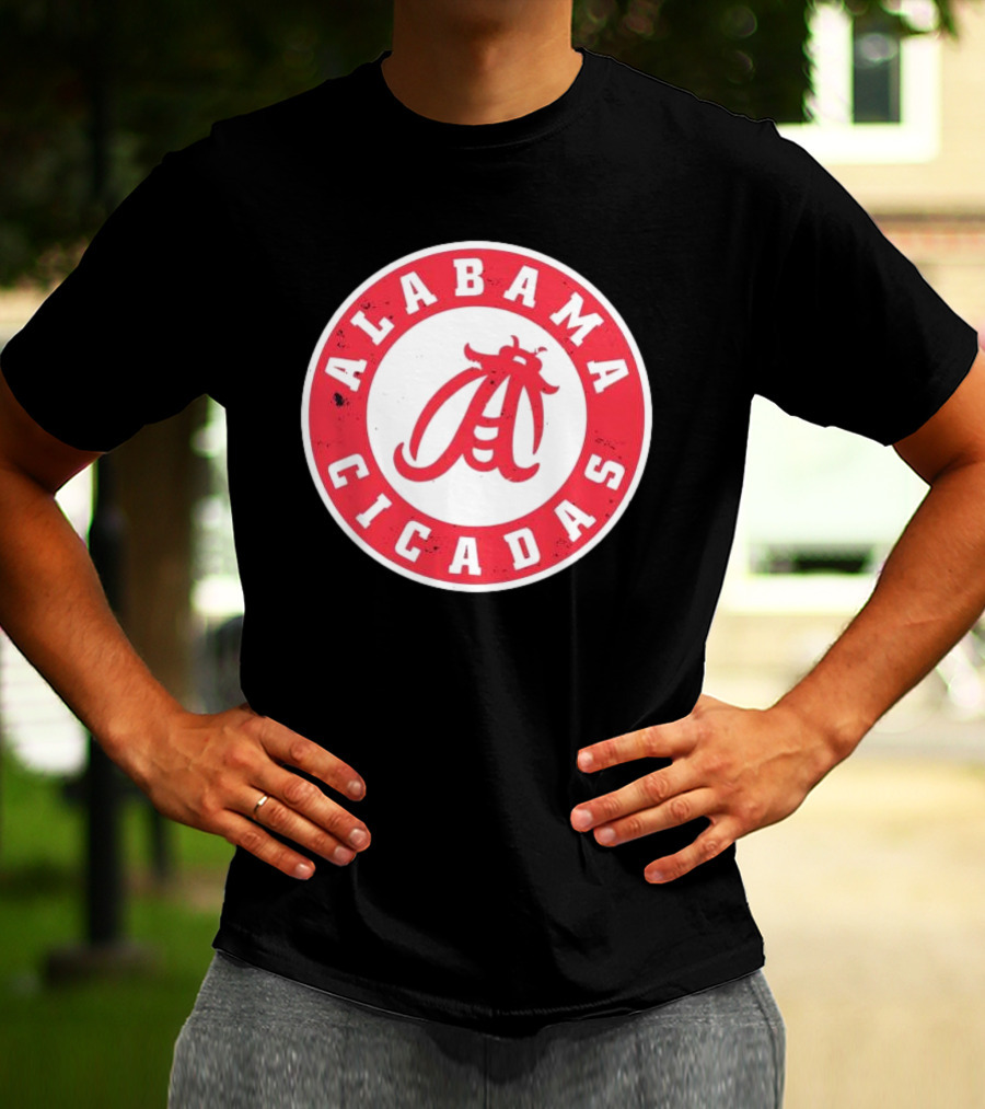 Alabama Cicadas Football Team NCAA Logo Red Circle T-Shirt
