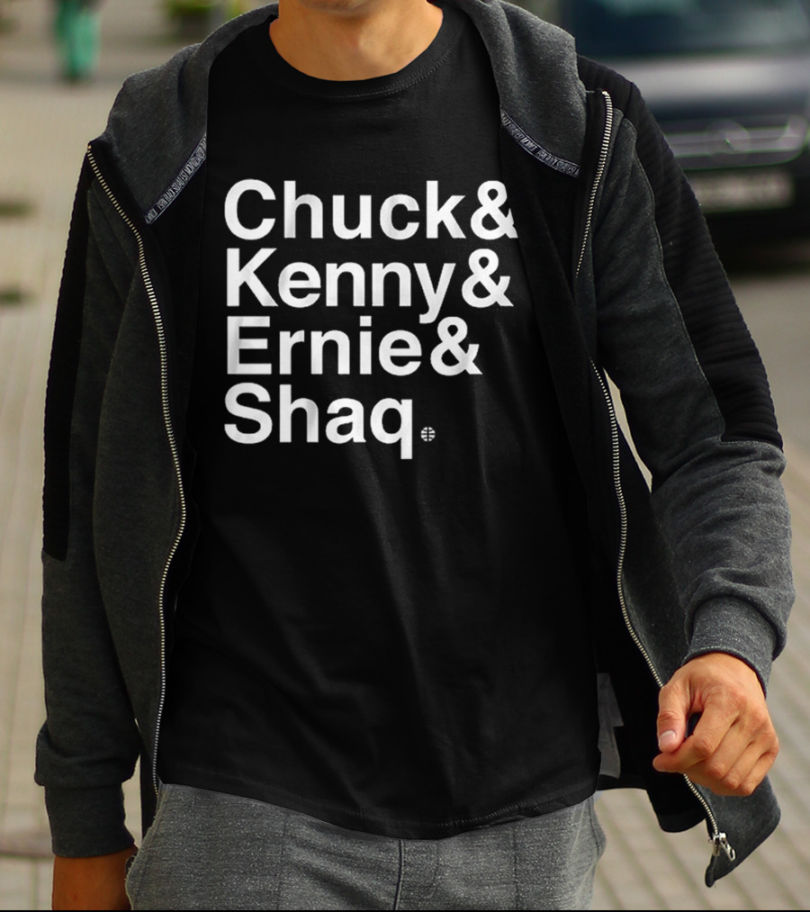 Chuck Kenny Ernie Shaq NBA Basketball Crew Members T-Shirt