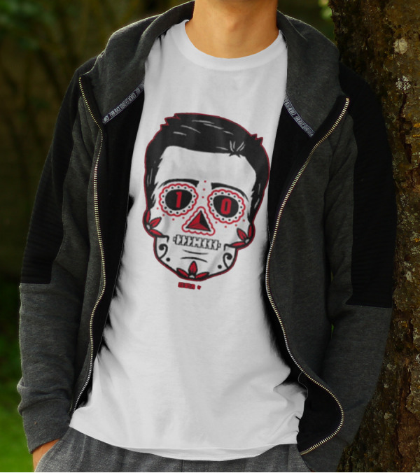 Drake Maye Sugar Skull Football Themed T-Shirt