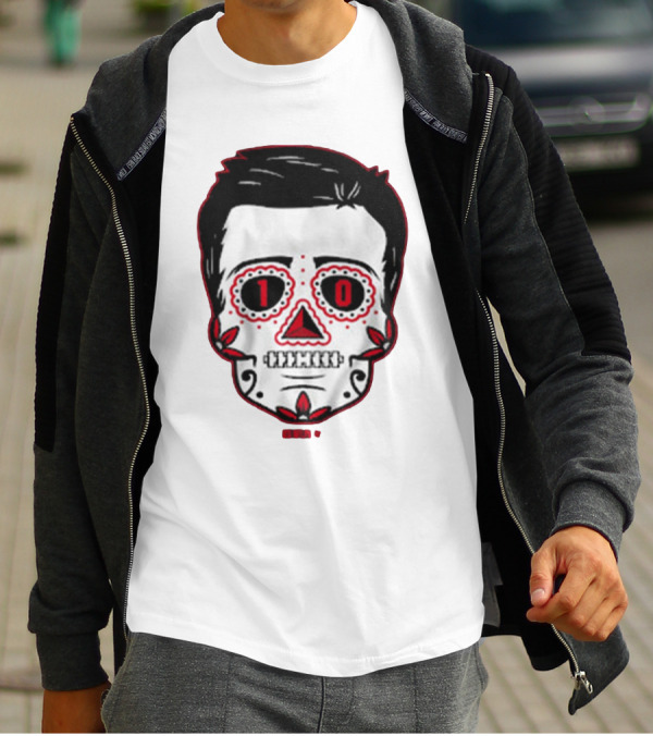 Drake Maye Sugar Skull Football Themed T-Shirt