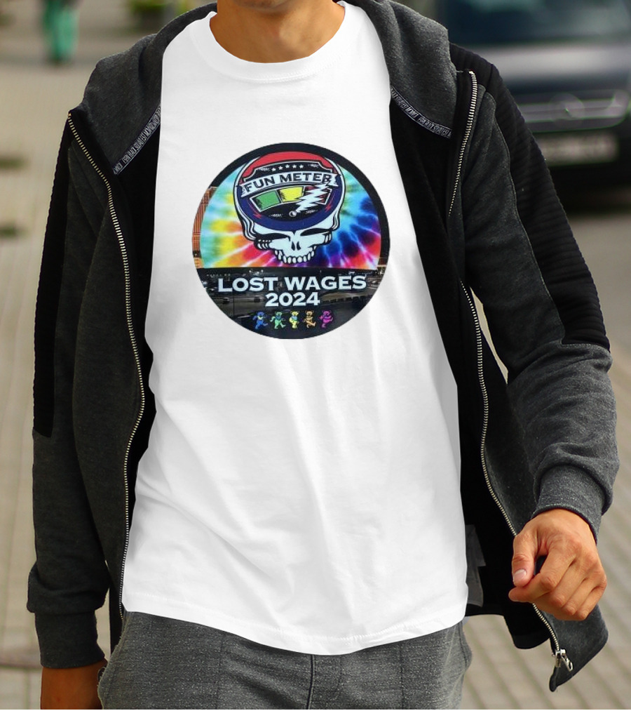 Grateful Dead Tie-Dye Fun Meter Skull Lost Wages T-Shirt