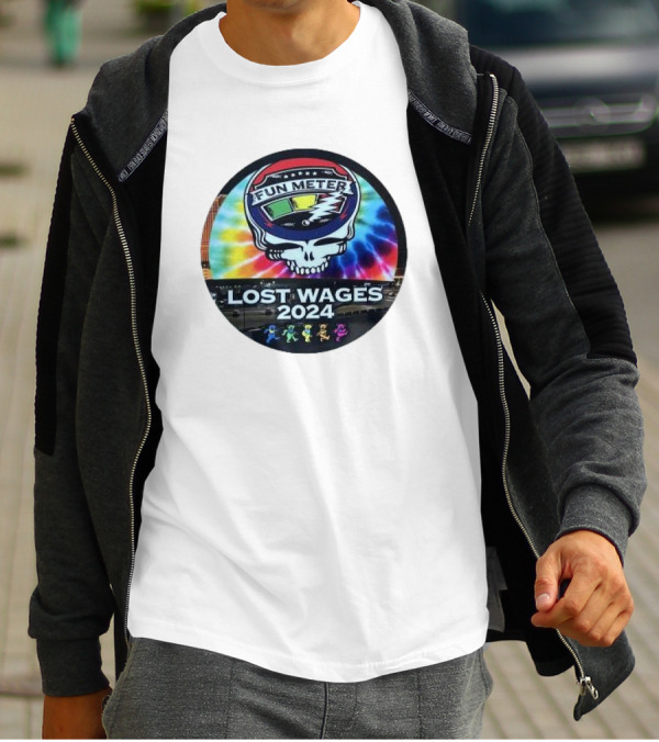 Grateful Dead Tie-Dye Fun Meter Skull Lost Wages T-Shirt