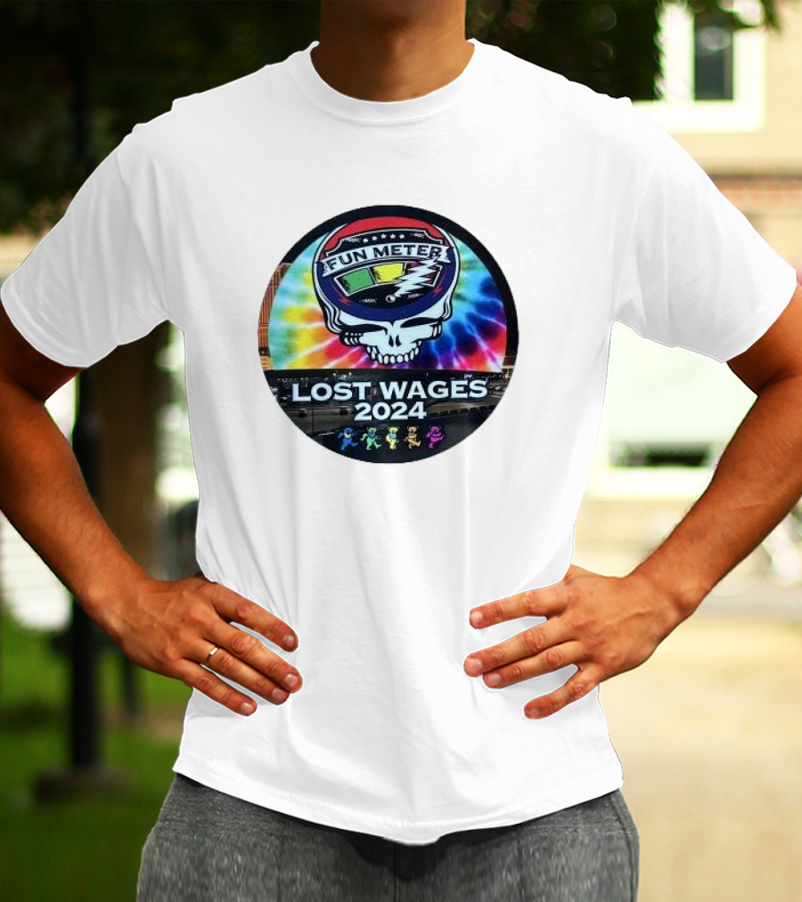 Grateful Dead Tie-Dye Fun Meter Skull Lost Wages T-Shirt