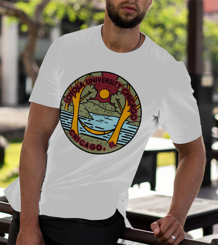 Loyola University Chicago IL Scenic Landscape Ramblers Comfort Colors T-Shirt