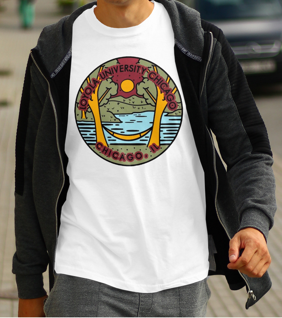 Loyola University Chicago IL Scenic Landscape Ramblers Comfort Colors T-Shirt