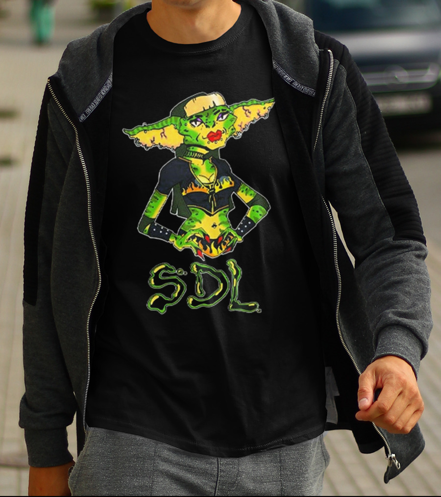 Steph De Lander SDL Gremlin Character In Punk T-Shirt