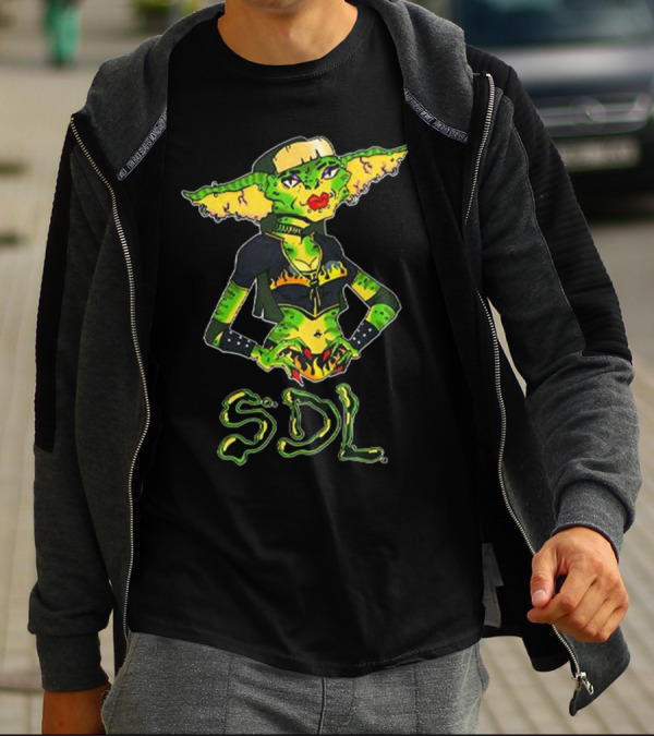 Steph De Lander SDL Gremlin Character In Punk T-Shirt