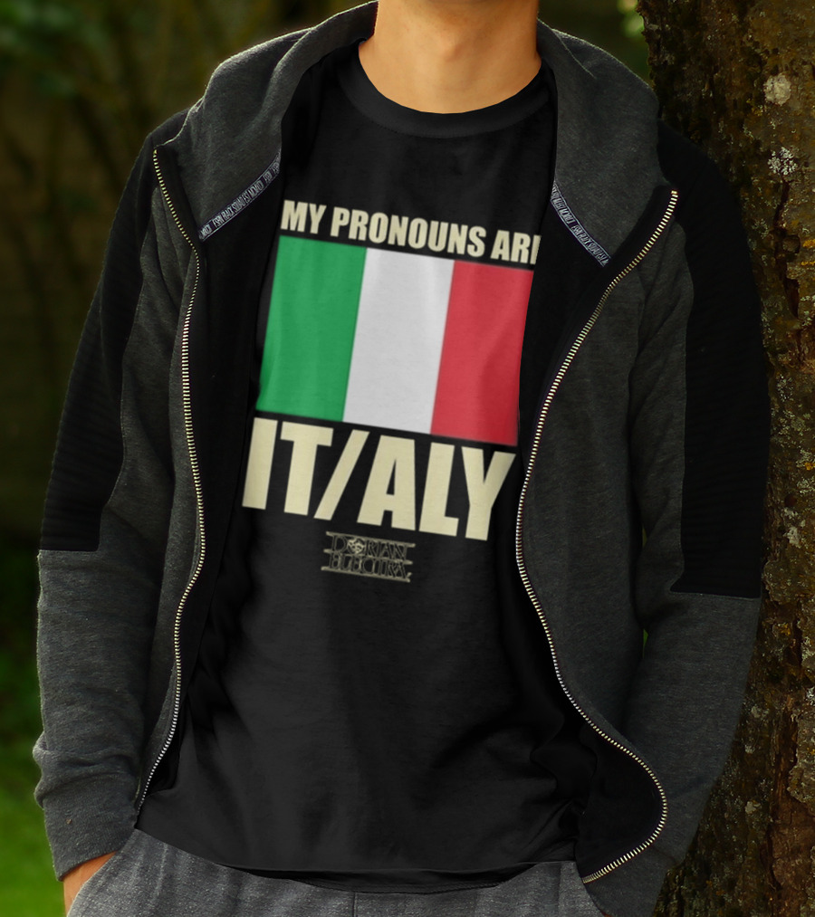 Dorian Electra My Pronouns Are Italy IT/ALY Italian Flag T-Shirt