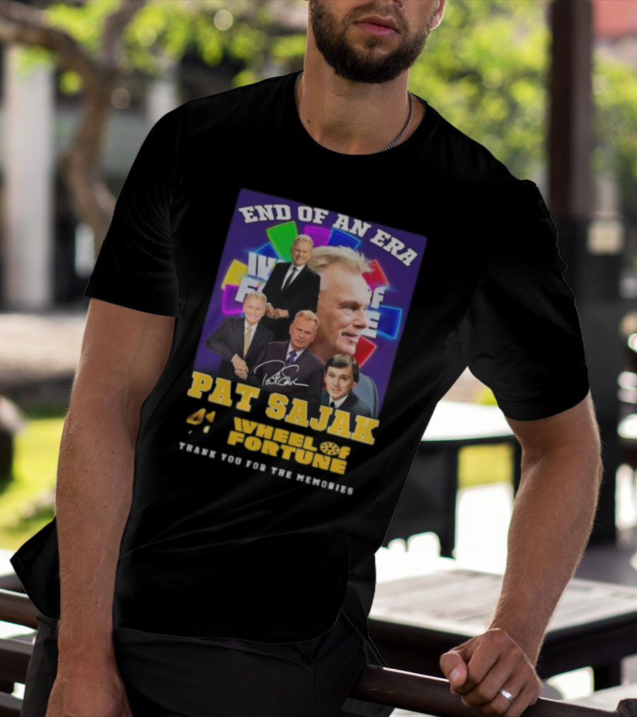 End Of An Era Pat Sajak 41 Wheel Of Fortune Thank You For The Memories T-Shirt
