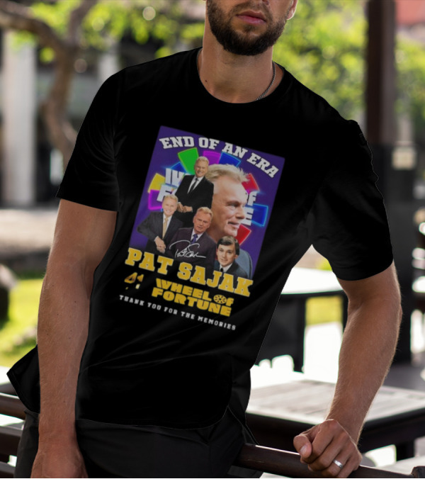 End Of An Era Pat Sajak 41 Wheel Of Fortune Thank You For The Memories T-Shirt