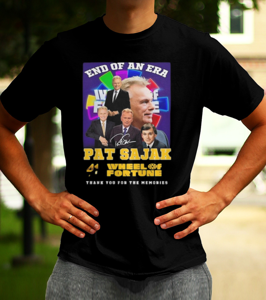 End Of An Era Pat Sajak 41 Wheel Of Fortune Thank You For The Memories T-Shirt