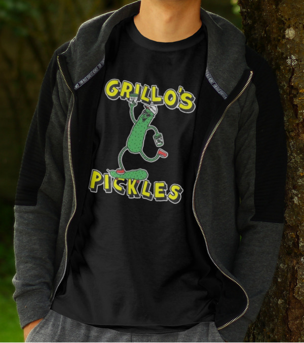 Grillo's Pickles Skateboarding Pickle Man Mike Lottie X Grillo’s T-Shirt