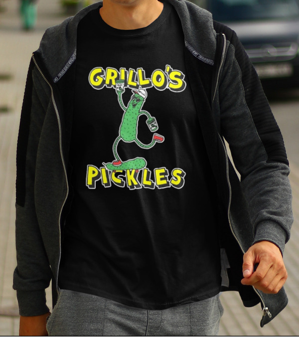 Grillo's Pickles Skateboarding Pickle Man Mike Lottie X Grillo’s T-Shirt