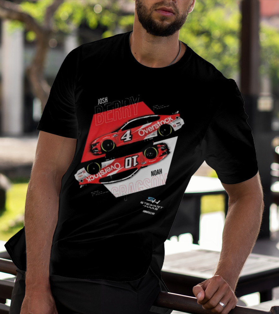 Josh Berry Noah Gragson Overstock Stewart-Haas Racing Car Designs NASCAR T-Shirt