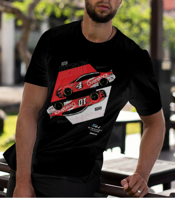 Josh Berry Noah Gragson Overstock Stewart-Haas Racing Car Designs NASCAR T-Shirt