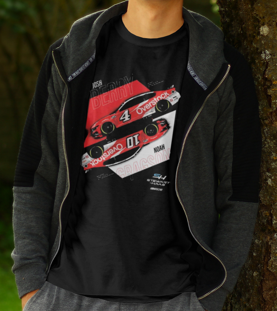 Josh Berry Noah Gragson Overstock Stewart-Haas Racing Car Designs NASCAR T-Shirt