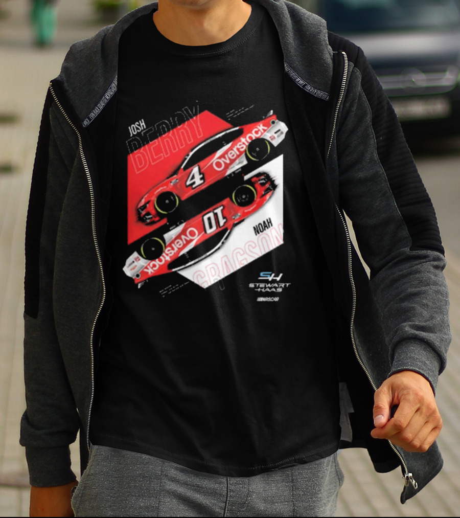 Josh Berry Noah Gragson Overstock Stewart-Haas Racing Car Designs NASCAR T-Shirt