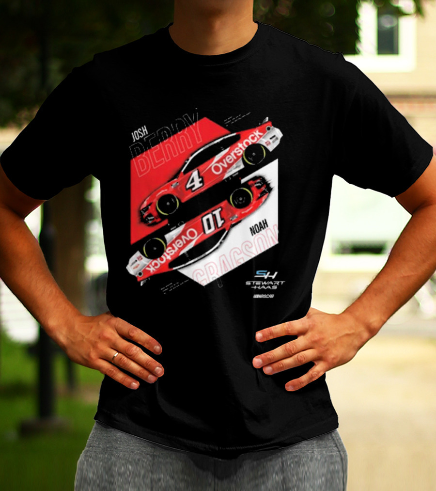 Josh Berry Noah Gragson Overstock Stewart-Haas Racing Car Designs NASCAR T-Shirt