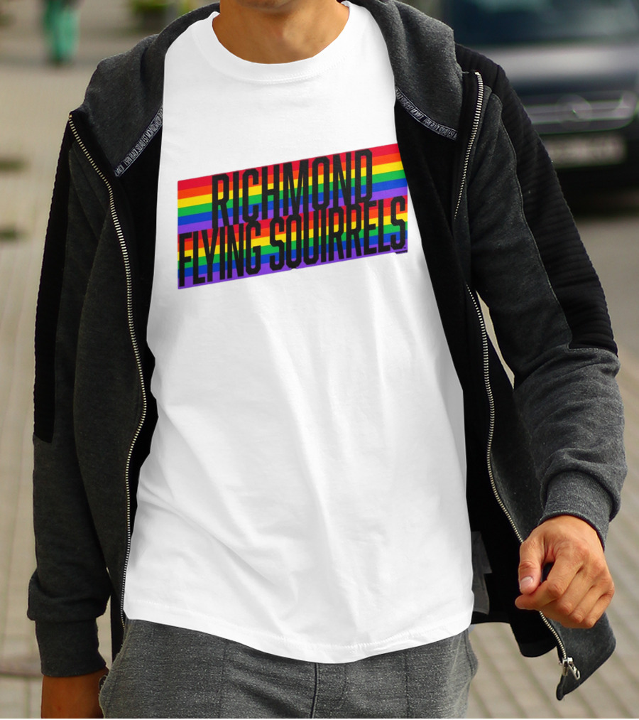 Richmond Flying Squirrels Pride Rainbow Stow T-Shirt