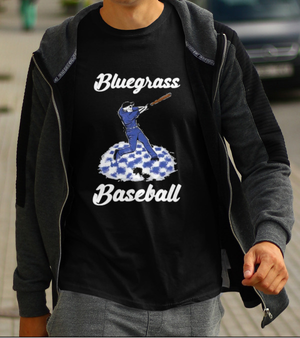 Bluegrass Baseball Batter With Blue And White Checkerboard Field T-Shirt