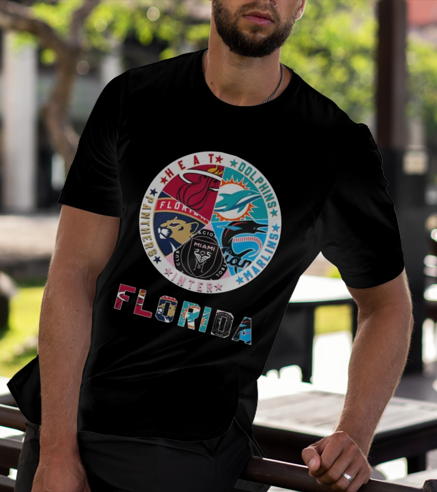 Florida Heat Dolphins Marlins Inter Panthers Sports T-Shirt