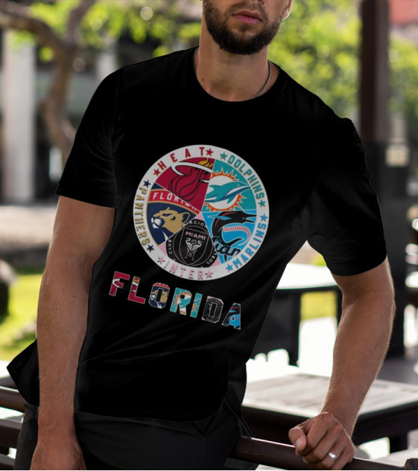 Florida Heat Dolphins Marlins Inter Panthers Sports T-Shirt