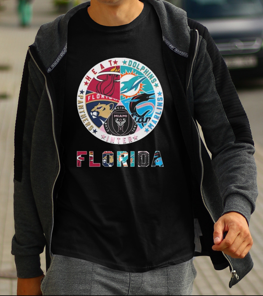 Florida Heat Dolphins Marlins Inter Panthers Sports T-Shirt