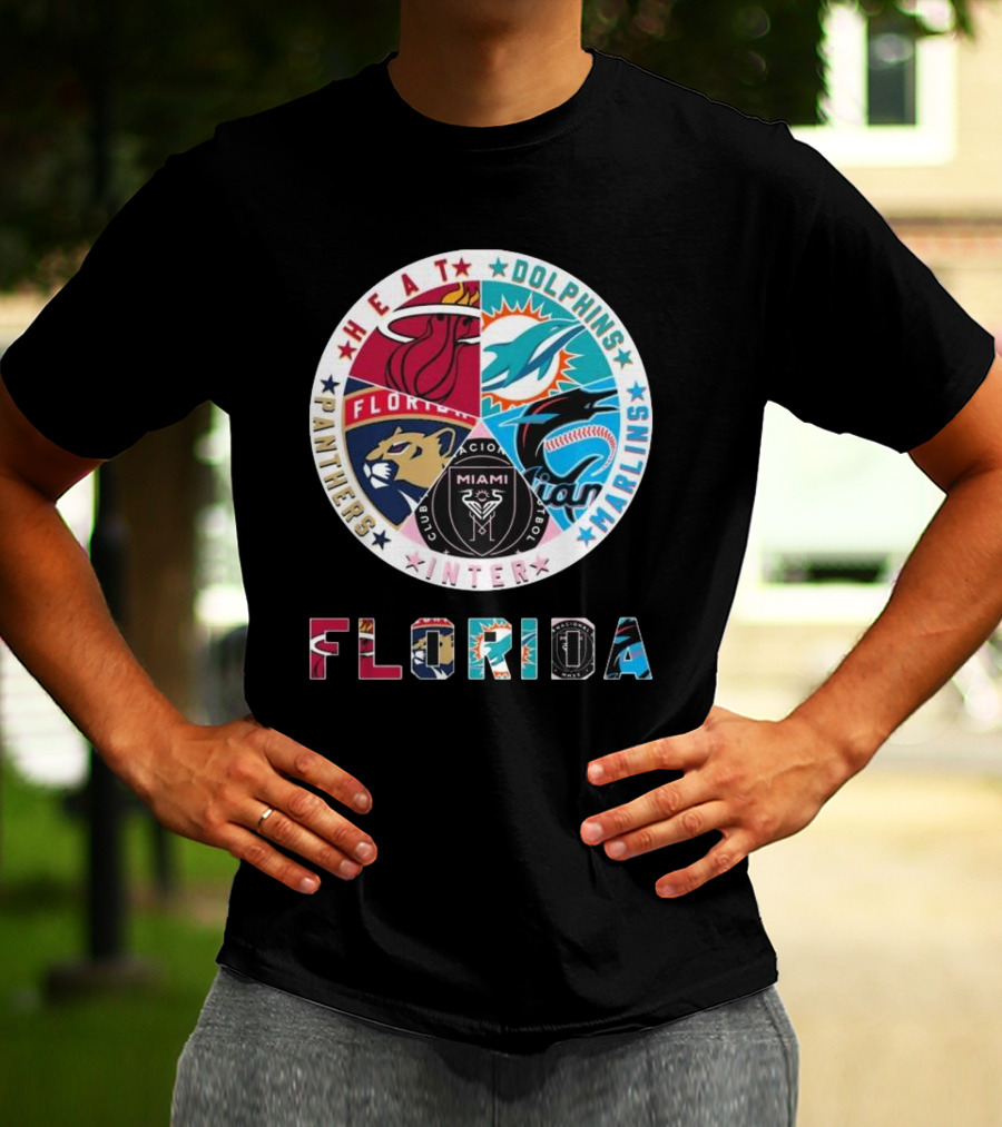 Florida Heat Dolphins Marlins Inter Panthers Sports T-Shirt