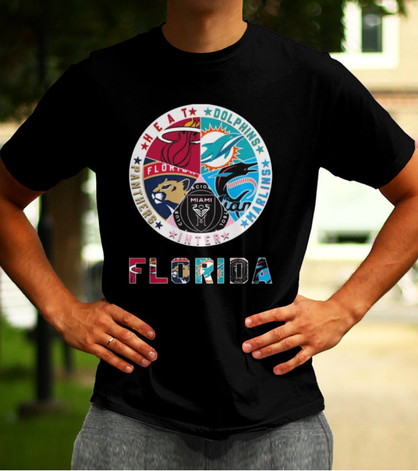 Florida Heat Dolphins Marlins Inter Panthers Sports T-Shirt